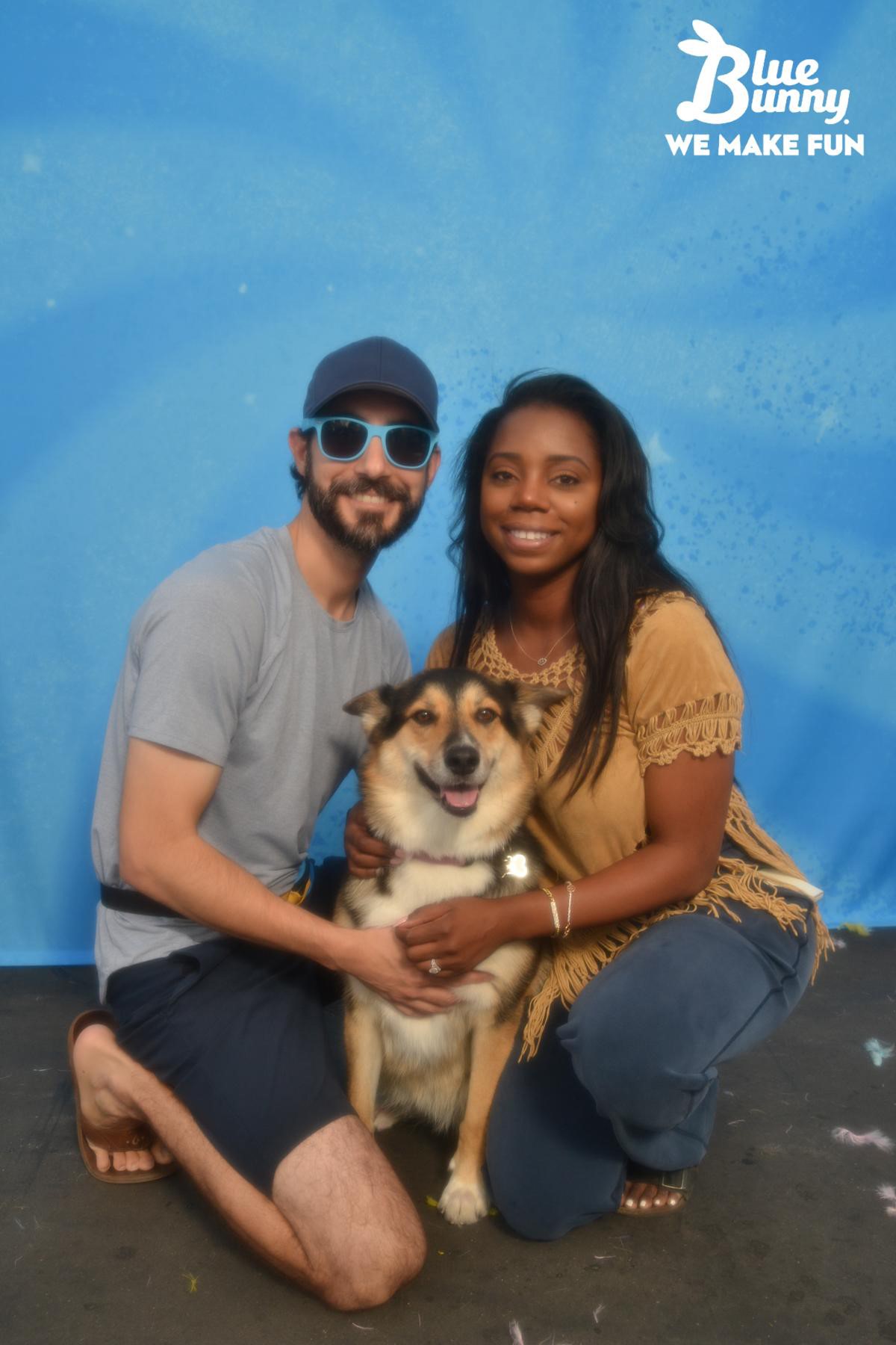 A couple with their dog