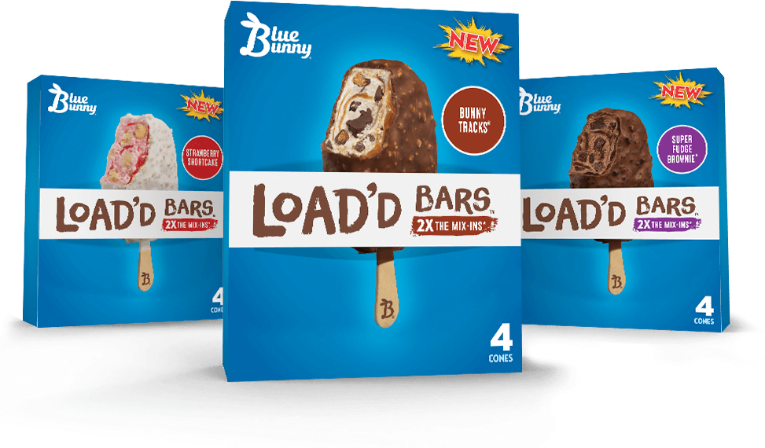 Load'd Bars Strawberry Shortcake, Bunny Tracks, and Super Fudge Brownie